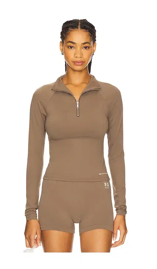 P.E Nation Routine Quarter Zip Long Sleeve Top