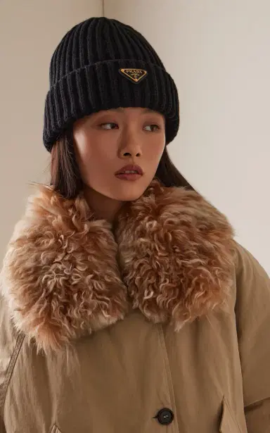 Prada Ribbed-Knit Beanie | Thumbnail 2 Prada Ribbed-Knit Beanie | Thumbnail 2