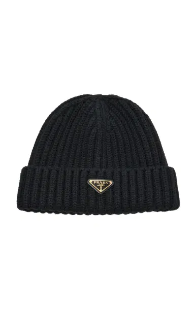 Prada Ribbed-Knit Beanie | Thumbnail 1 Prada Ribbed-Knit Beanie | Thumbnail 1