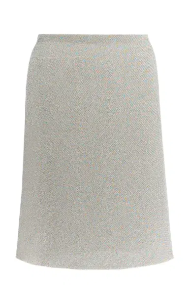 Miu Miu Lamé Ribbed-Knit Midi Skirt | Thumbnail 1