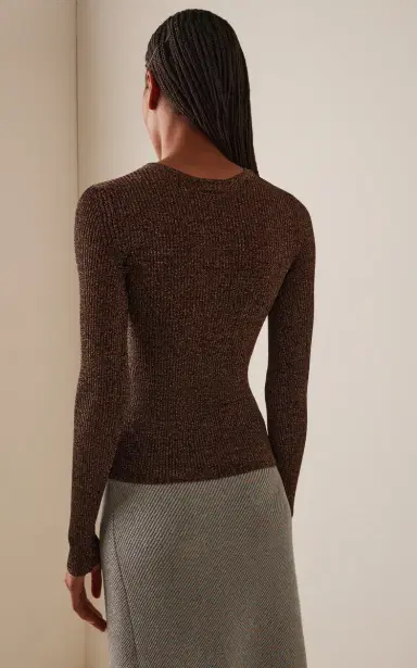 Miu Miu Lamé Ribbed-Knit Top | Thumbnail 4