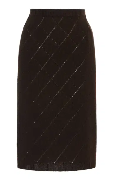 Prada Cashmere Midi Skirt | Thumbnail 1