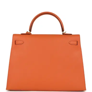 HERMÈS Pre-owned Hermes Kelly Sellier 35 Mango Epsom Gold Hardware | Thumbnail 4 HERMÈS Pre-owned Hermes Kelly Sellier 35 Mango Epsom Gold Hardware | Thumbnail 4