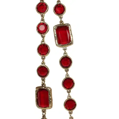 Chanel Vintage 1981 Chanel Chicklet Long Necklace Red Gripoix Gold Plated Hardware | Thumbnail 3 Chanel Vintage 1981 Chanel Chicklet Long Necklace Red Gripoix Gold Plated Hardware | Thumbnail 3