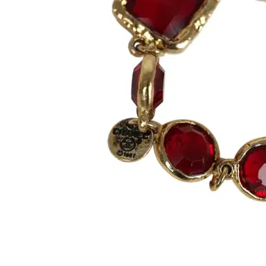 Chanel Vintage 1981 Chanel Chicklet Long Necklace Red Gripoix Gold Plated Hardware | Thumbnail 4 Chanel Vintage 1981 Chanel Chicklet Long Necklace Red Gripoix Gold Plated Hardware | Thumbnail 4