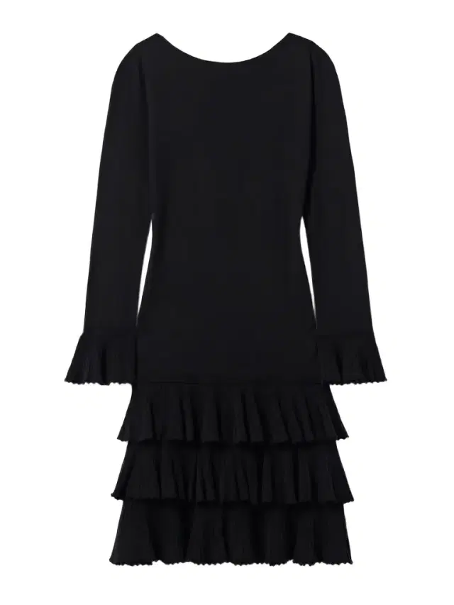 Amelina Tiered Ruffled Merino Wool Mini Dress