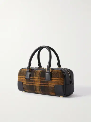 Loewe Amazona 23 Leather-trimmed Checked Suede Shoulder Bag | Thumbnail 3