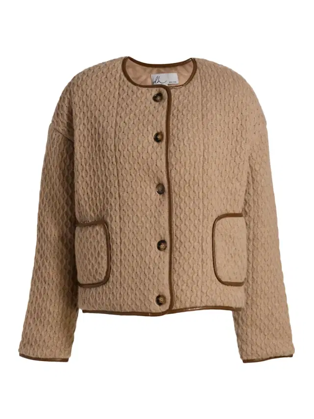 dh New York Women's Loup Knit Sweater Jacket - Oatmeal Combo