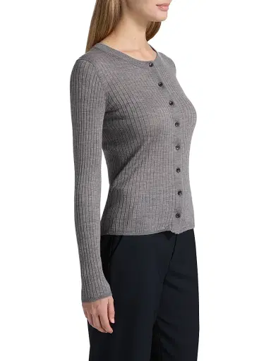 A.L.C. Women's Fisher Wool Cardigan - Medium Heather Grey - Size XL | Thumbnail 4 A.L.C. Women's Fisher Wool Cardigan - Medium Heather Grey - Size XL | Thumbnail 4
