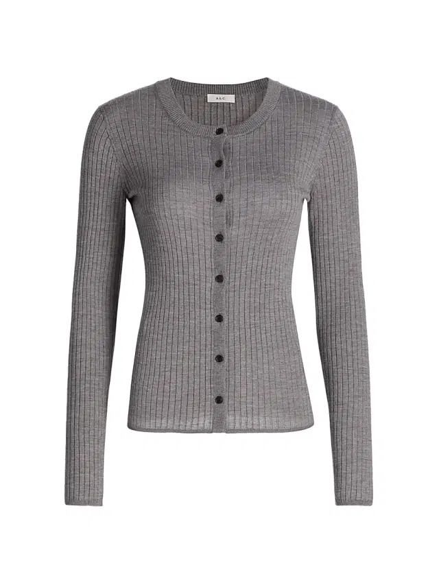 Women's Fisher Wool Cardigan - Medium Heather Grey