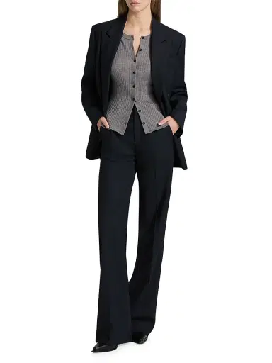 A.L.C. Women's Calla Oversized Double-Breasted Blazer - Evening Blue - Size 12 | Thumbnail 2