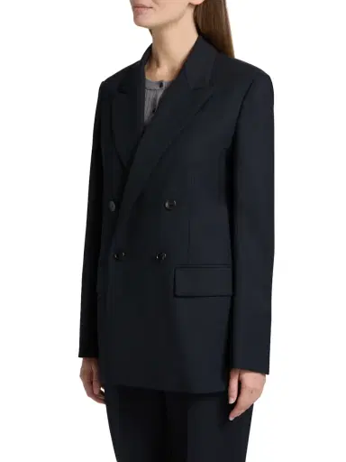 A.L.C. Women's Calla Oversized Double-Breasted Blazer - Evening Blue - Size 12 | Thumbnail 4