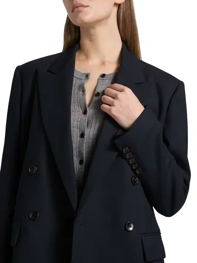 A.L.C. Women's Calla Oversized Double-Breasted Blazer - Evening Blue - Size 12 | Thumbnail 6