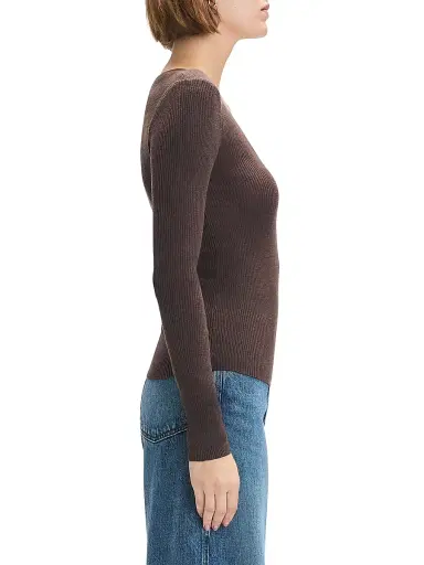 Favorite Daughter Women's Take It Easy Extrafine Merino Wool Scoopneck Top - Coffee - Size Medium | Thumbnail 5 Favorite Daughter Women's Take It Easy Extrafine Merino Wool Scoopneck Top - Coffee - Size Medium | Thumbnail 5
