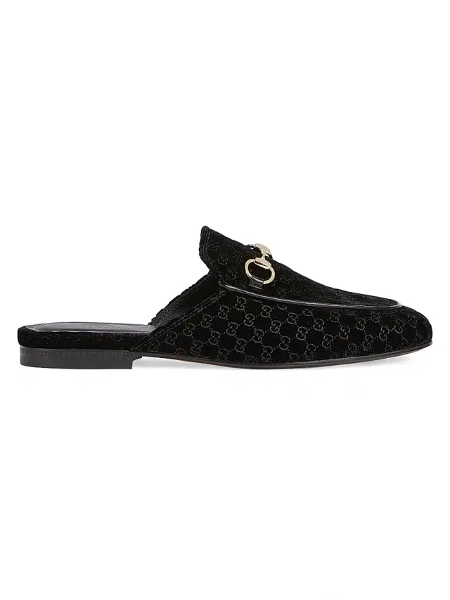 Women's Princetown Monogram Mules - Black