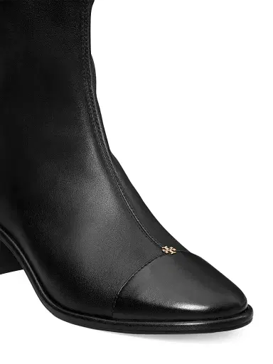 Tory Burch Women's 50MM Cap-Toe Leather Ankle Boots - Perfect Black - Size 9.5 | Thumbnail 3