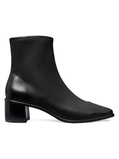 Tory Burch Women's 50MM Cap-Toe Leather Ankle Boots - Perfect Black - Size 9.5 | Thumbnail 1