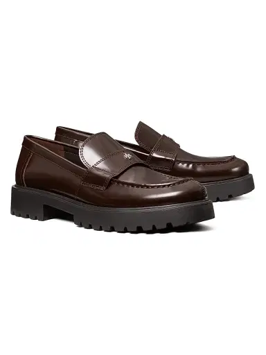 Tory Burch Women's Classic Leather Lug-Sole Loafers - Cocoa - Size 9.5 | Thumbnail 2 Tory Burch Women's Classic Leather Lug-Sole Loafers - Cocoa - Size 9.5 | Thumbnail 2
