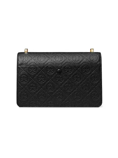 Tory Burch Women's T Monogram Pebbled Leather Shoulder Bag - Black | Thumbnail 6 Tory Burch Women's T Monogram Pebbled Leather Shoulder Bag - Black | Thumbnail 6