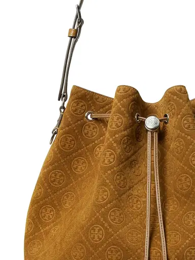Tory Burch Women's T Monogram Suede Oversized Bucket Bag | Thumbnail 6 Tory Burch Women's T Monogram Suede Oversized Bucket Bag | Thumbnail 6