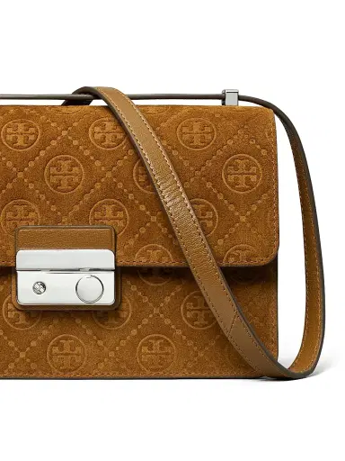 Tory Burch Women's T Monogram Suede Shoulder Bag | Thumbnail 7
