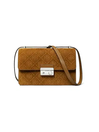 Tory Burch Women's T Monogram Suede Shoulder Bag | Thumbnail 1