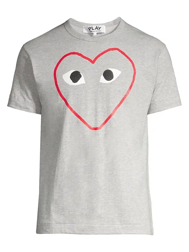 Comme des Garçons PLAY Men's Outline Heart Tee - Grey