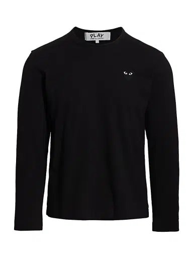 Comme des Garçons PLAY Men's Graphic Heart Long-Sleeve Tee - Black | Thumbnail 1 Comme des Garçons PLAY Men's Graphic Heart Long-Sleeve Tee - Black | Thumbnail 1