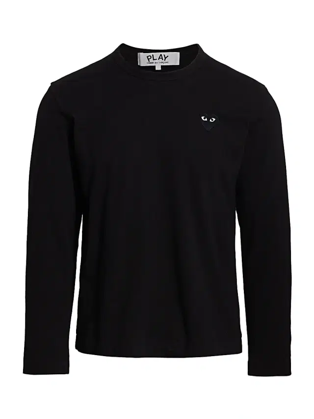 Comme des Garçons PLAY Men's Graphic Heart Long-Sleeve Tee - Black