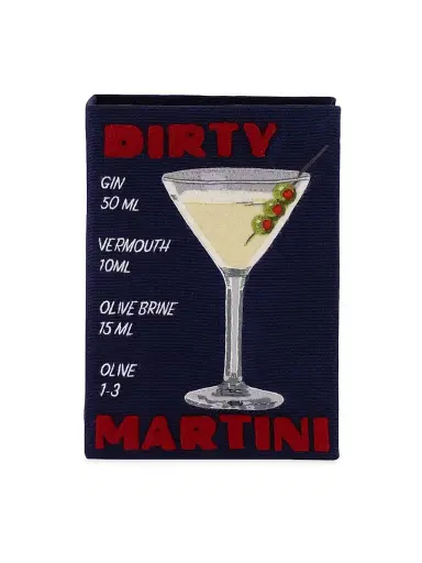 Olympia Le-Tan Women's Cocktail, Olympia of Greece X OLT Dirty Martini Book Clutch - Black | Thumbnail 1