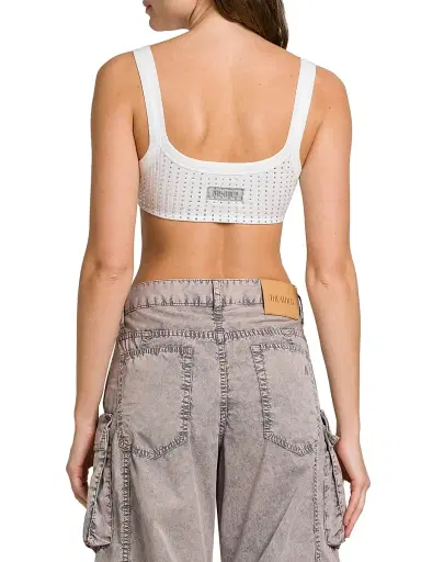 The Attico Women's Thermostrass Macro Rib Bra Top - White | Thumbnail 5 The Attico Women's Thermostrass Macro Rib Bra Top - White | Thumbnail 5