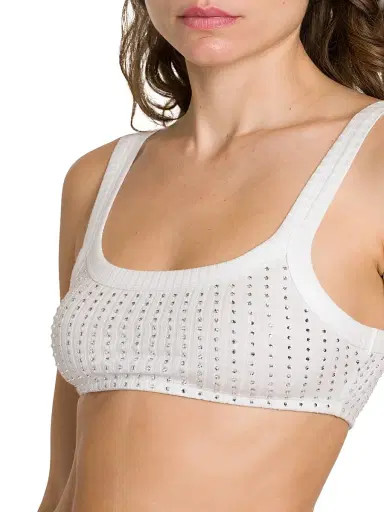 The Attico Women's Thermostrass Macro Rib Bra Top - White | Thumbnail 6 The Attico Women's Thermostrass Macro Rib Bra Top - White | Thumbnail 6