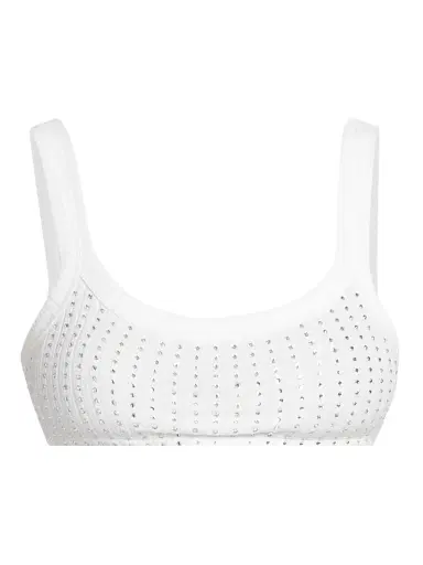 The Attico Women's Thermostrass Macro Rib Bra Top - White | Thumbnail 1 The Attico Women's Thermostrass Macro Rib Bra Top - White | Thumbnail 1