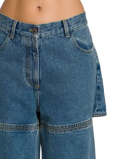 The Attico Women's Slashed Baggy Mid-Rise Jeans - Sky Blue | Thumbnail 6 The Attico Women's Slashed Baggy Mid-Rise Jeans - Sky Blue | Thumbnail 6