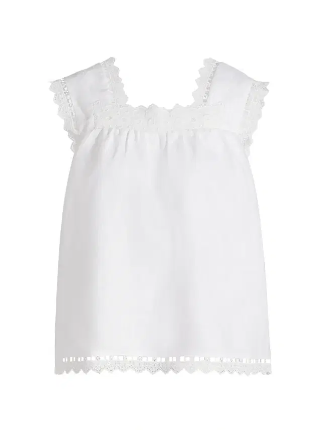 Reformation Women's Faye Eyelet-Trim Linen Top - White