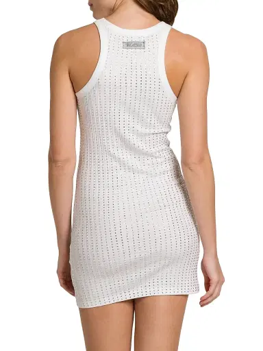The Attico Women's Thermostrass Macro Jersey Rib Minidress - White | Thumbnail 5