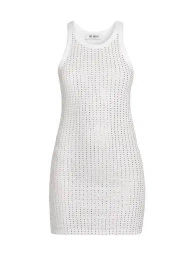 The Attico Women's Thermostrass Macro Jersey Rib Minidress - White | Thumbnail 1