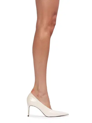 Black Suede Studio Women's Jona 80MM Leather Pumps - Coconut Patent - Size 6 | Thumbnail 6