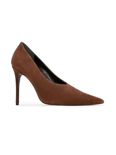 Black Suede Studio Women's Jona 100MM Suede Pumps - Brownie Suede - Size 11 | Thumbnail 2