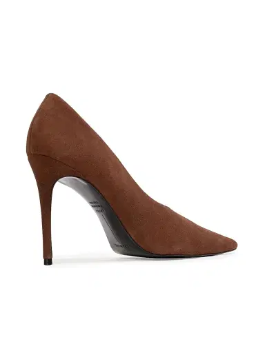 Black Suede Studio Women's Jona 100MM Suede Pumps - Brownie Suede - Size 11 | Thumbnail 5