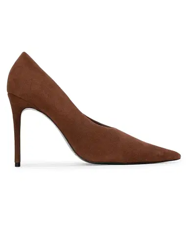 Black Suede Studio Women's Jona 100MM Suede Pumps - Brownie Suede - Size 11 | Thumbnail 1