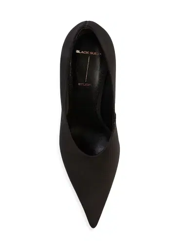 Black Suede Studio Women's Jona 100MM Satin Pumps - Black Satin - Size 12 | Thumbnail 3 Black Suede Studio Women's Jona 100MM Satin Pumps - Black Satin - Size 12 | Thumbnail 3