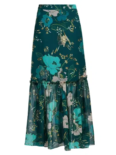 FIGUE Women's Jordan Floral Maxi Skirt - Blooming Floral Peacock Blue - Size 14 | Thumbnail 1 FIGUE Women's Jordan Floral Maxi Skirt - Blooming Floral Peacock Blue - Size 14 | Thumbnail 1