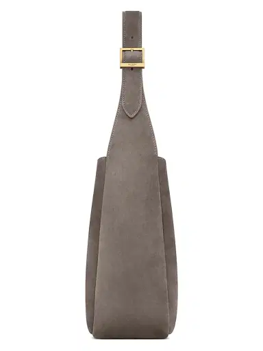 Saint Laurent Women's Le 5 à 7 Supple Small Shoulder Bag in Suede - Urban Grey | Thumbnail 5