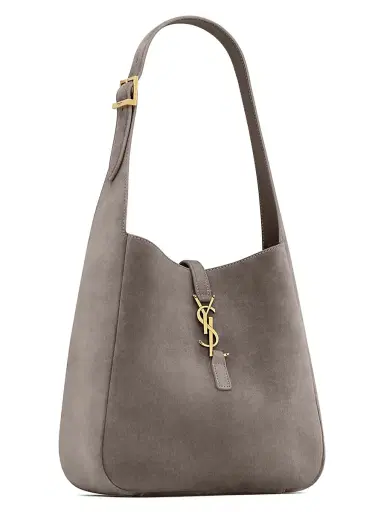Saint Laurent Women's Le 5 à 7 Supple Small Shoulder Bag in Suede - Urban Grey | Thumbnail 6