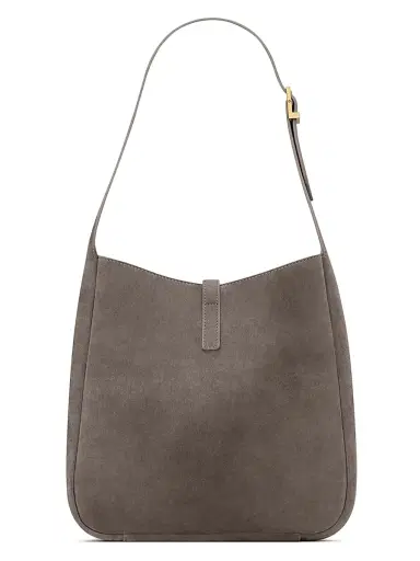 Saint Laurent Women's Le 5 à 7 Supple Small Shoulder Bag in Suede - Urban Grey | Thumbnail 7
