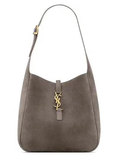 Saint Laurent Women's Le 5 à 7 Supple Small Shoulder Bag in Suede - Urban Grey | Thumbnail 1