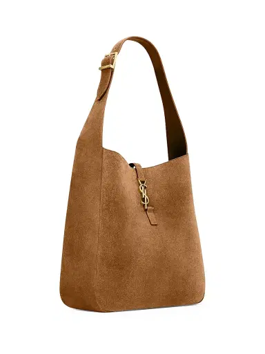 Saint Laurent Women's Le 5 ÿ 7 Supple Large Shoulder Bag in Suede - Caramel Cognac | Thumbnail 4 Saint Laurent Women's Le 5 ÿ 7 Supple Large Shoulder Bag in Suede - Caramel Cognac | Thumbnail 4