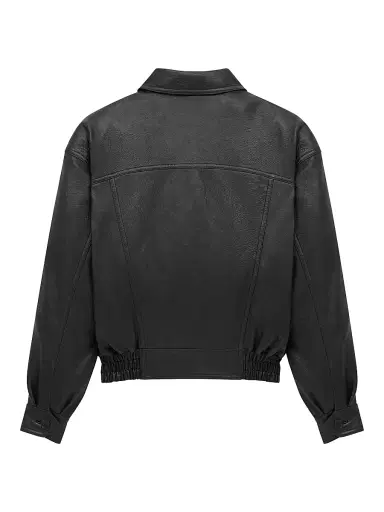 Saint Laurent Men's Bomber Jacket in Bubbled Lambskin - Black - Size 42 | Thumbnail 2