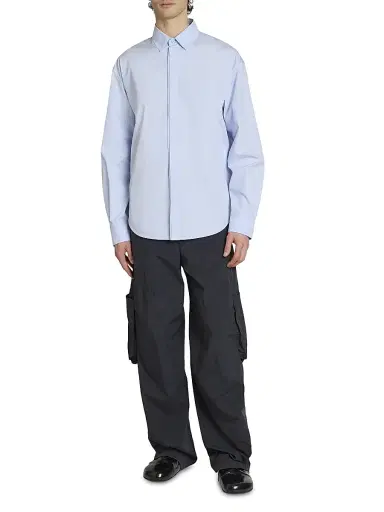 Jacquemus Men's Simon Cotton Button-Front Shirt - Diagonal Blue | Thumbnail 2 Jacquemus Men's Simon Cotton Button-Front Shirt - Diagonal Blue | Thumbnail 2